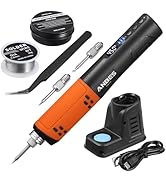 Cordless Soldering Iron Kit, 5V 8W Digital Display Wireless Portable Solder Iron Pen with LED Spo...