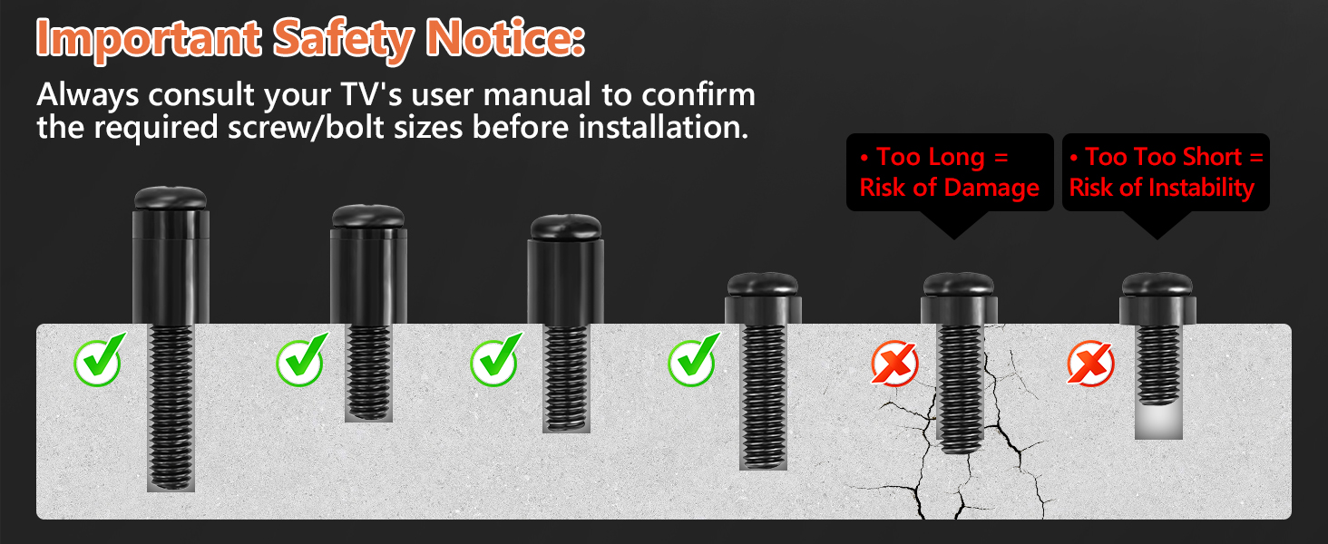 TV Mounting Hardware TV Mount Screws Kit