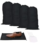 GONGKANGYUAN 4 Pack Shoe Bags for Travel Flannel Single Shoe Pouch with Drawstring for Men Women ...