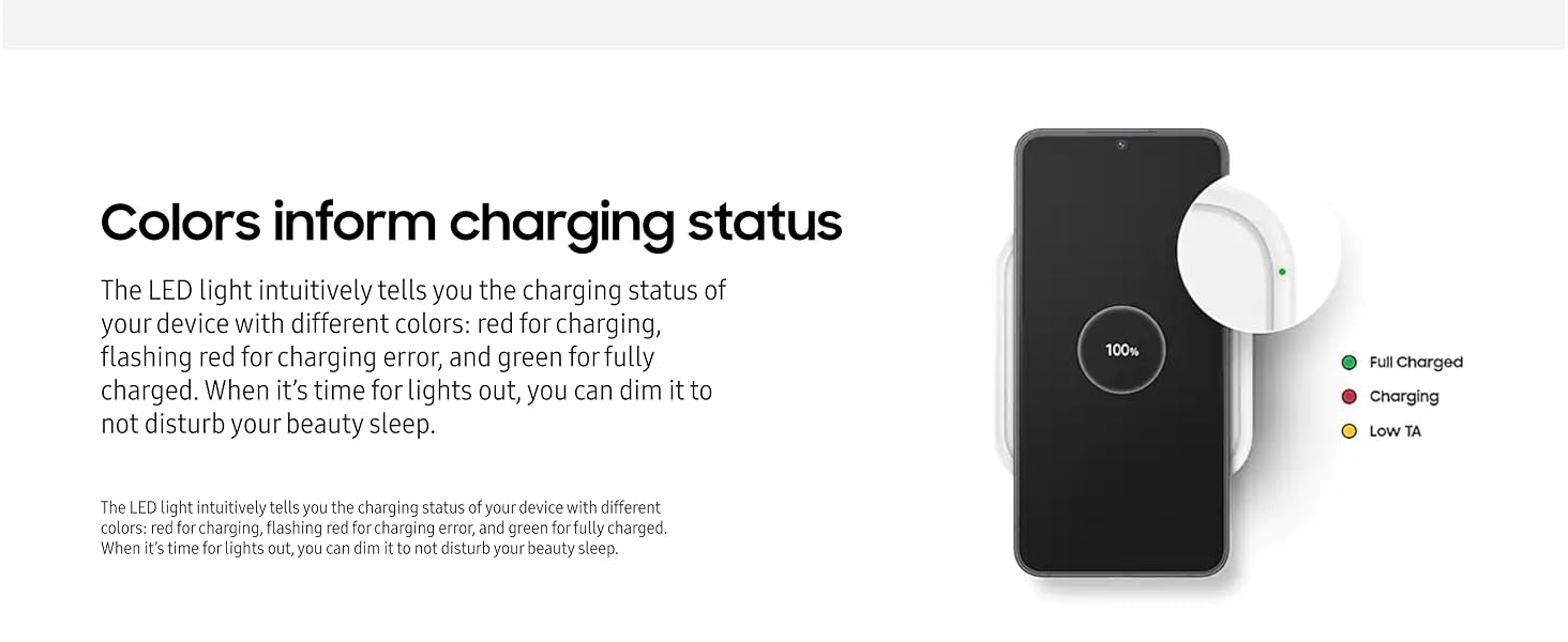 Samsung 15W Single Pad Charger with Travel Adapter Black
