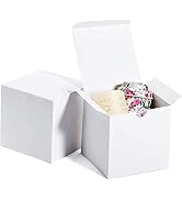 MESHA Small White Gift Boxes 4x4x4'' 10 Pack, Gift Boxes with Lids for Bridesmaid Gifts, Groomsme...