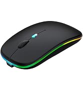 Wireless Bluetooth LED Mouse,Slim Rechargeable Mute Mouse,Portable(USB 2.4G+Bluetooth5.2/3.0)Dual...
