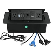 Table Pop up Power Strip Box Desktop Pop Up Outlet Recessed Multimedia Strip Socket Conference Ta...