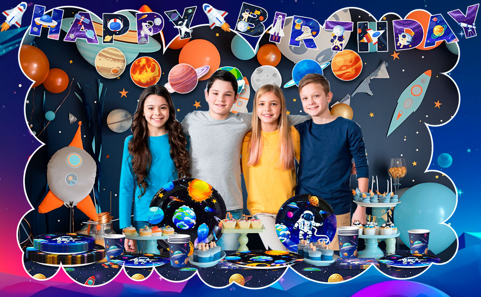 space themed tableware