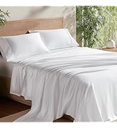 Bedsure Queen Sheet Set, Cooling Sheets for Queen Size Bed Set, Rayon Derived from Bamboo, Breath...