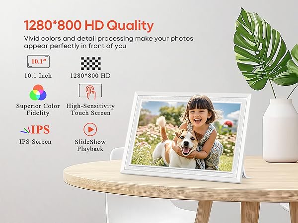 frameo digital picture photo video frame smart wifi HD IPS touch screen slideshow 32GB auto rotate