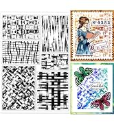 GLOBLELAND Cloth Background Clear Stamps Line Background Silicone Stamp Seals Graffiti Stain Back...