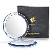 OMIRO Compact Mirror, 3½" 1X/10X Magnification Mini Folding Makeup Mirror for Purses (Color of Th...