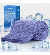 Welfibr Cooling Blankets for Hot Sleepers Lightweight Summer Blanket Blue Double Sided Cold Blank...