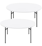 Moosfor Round Spandex Tablecloth 2 Pack, Elastic Fitted Waterproof Tablecloths for 36