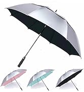 MRTLLOA 68/72 Inch Automatic Open UV Golf Umbrella, Extra Large Oversize Double Canopy Vented Win...