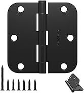 AmzGod Door Hinges Matte Black - 30 Pack Black Door Hinges 3.5 Inch Rounded Interior Door Hinges ...