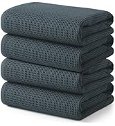 ecolook 4 Pack Waffle Bath Towel Set, 100% Cotton Lightweight & Quick-Dry Bath Towels, Ultra-Abso...