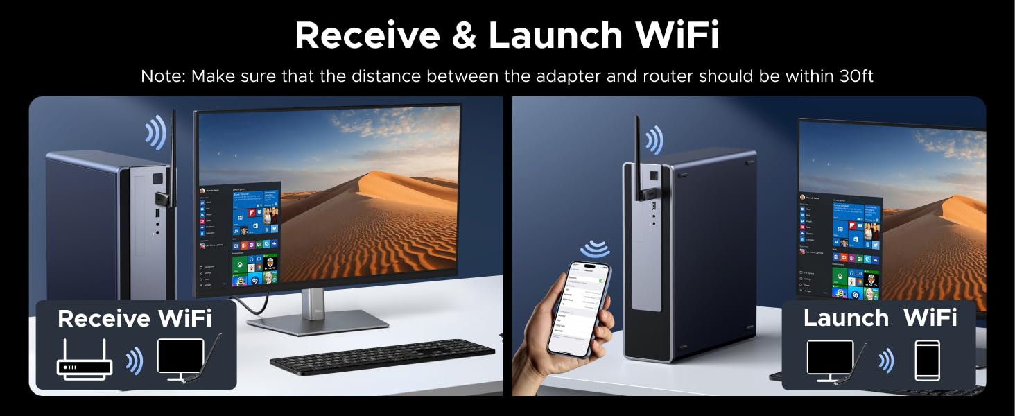 wifi adapter usb wifi 6 adapter for desktop pc ax900 ac650 wifi dongle usb2.0 wireless adapter