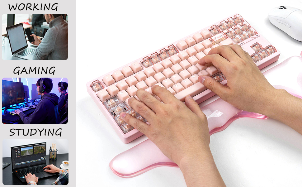 pink wrist rest for keyboard and mouse