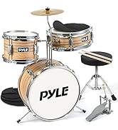 Pyle Set Ages 5-12-3 Piece Beginner Kids Drum Silencing Pads 13" Complete Junior Drummer Kit with...