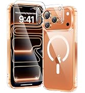 toushion 3 in 1 for iPhone 17 Pro Max Case Clear,Fits MagSafe, Not Yellowing, Screen Protector*1 ...