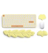 ToLuLu Enlarged Mouse Pad, Memory Foam Gel Keyboard Wrist Rest Pad Set, Leather Ergonomic Mouse W...