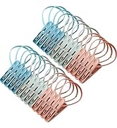 Clothespins 24 Pack Small Mini Clothes Pins with Plastic Rope for Clothesline Cute Sturdy Clothin...
