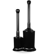 Master Plunger 500 & Toilet Brush Combo Set – Heavy-Duty Black Toilet Plunger with High-Efficienc...