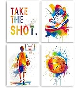 Frimeeme Inspirational Basketball Graffiti Canvas Poster & Prints for Teen Boys Bedroom, Gym, Hom...