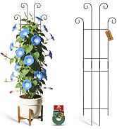 Xeeol 32.6in Tall Plant Trellis Indoor, Metal Garden Trellis for Climbing Plants, Expandable Trel...