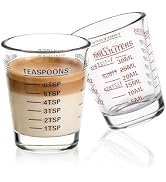 Shot Glasses Measuring Cup Set 2PACK Espresso Shot Glasses Liquid Heavy Glass 26-Incremental Meas...