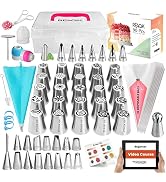 90PCs Russian Piping Tips Complete Set for Beginners-Cake Piping Bags and Tips Set, Cookie Cupcak...