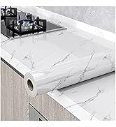 Glossy Marble Paper Granite Gray/White Wallpaper Peel and Stick Wallpaper Self Adhesive Removable...