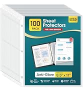 KTRIO Sheet Protector 8.5 x 11 inch Non-Glare Clear Page Protectors, Plastic Sleeves for Binders,...