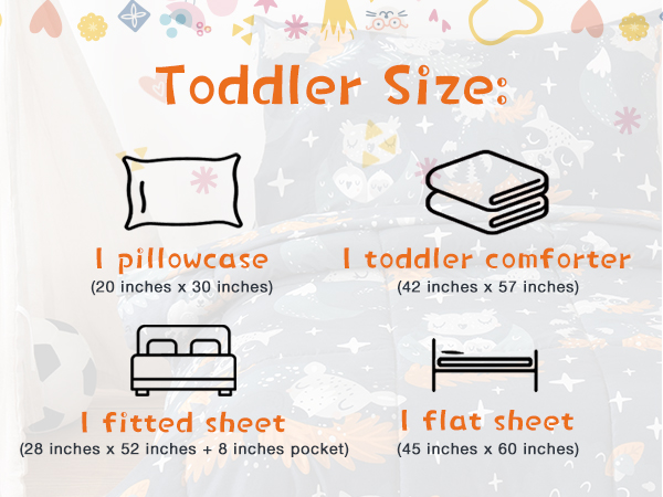 4 Piece Navy Blue Owl Toddler Bedding Set