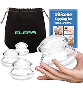 ELERA Silicone Cupping Therapy Sets, Chinese Suction Cups Sets for Cellulite Reduction and Body M...