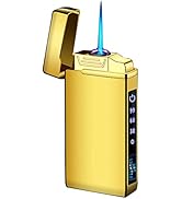 Electric Lighter and Refillable Butane Jet Flame Torch 2 in 1, USB Rechargeable Arc Lighter with ...