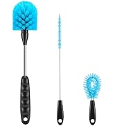 12.2 inch Bottle Brush Set of Three,Washable Coffee Cups, Water Bottles, Baby Bottles, Straws, to...