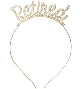 Pejlnd Retired Gold Rhinestone Tiara Crown Headband - 1Pcs Hairband for Retirement Party Supplies...
