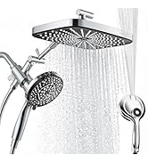 BatheCo Rain Shower Head with Handheld Spray Combo,10-Spray Mode High Pressure Rain Shower Head w...