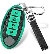 MILD EAST for Nissan 4/5 Button Key Fob Cover, Premium Soft TPU Full Protection Key Case for Alti...