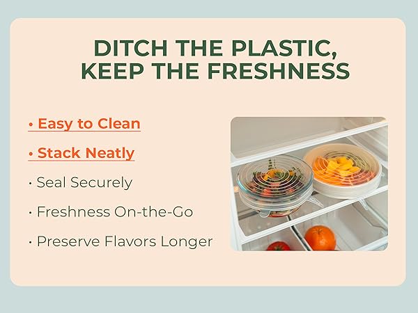 stackable on the go take away bowl covers elastic