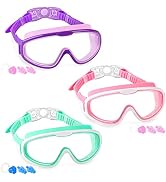 COOLOO Kids Swim Goggles 3 Packs, Swimming Goggles for Kids Girls Boys Age 3-15, Child Swim Goggl...