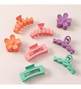 8PCS Hair Clips for Women, Flower Claw Clips for Thick Hair, Non-Slip Hair Accessories with Multi...