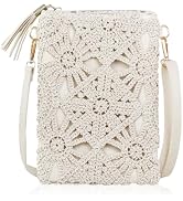 Energather Small Crossbody Bags for Women, Summer Boho Crossbody Phone Purse, PU Leather Crochet ...