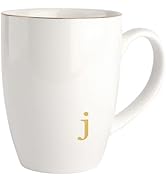 HOME SMILE Initial Coffee Cups for Women Friends Mom Daughter,Monogram Ceramic Mugs with Personal...
