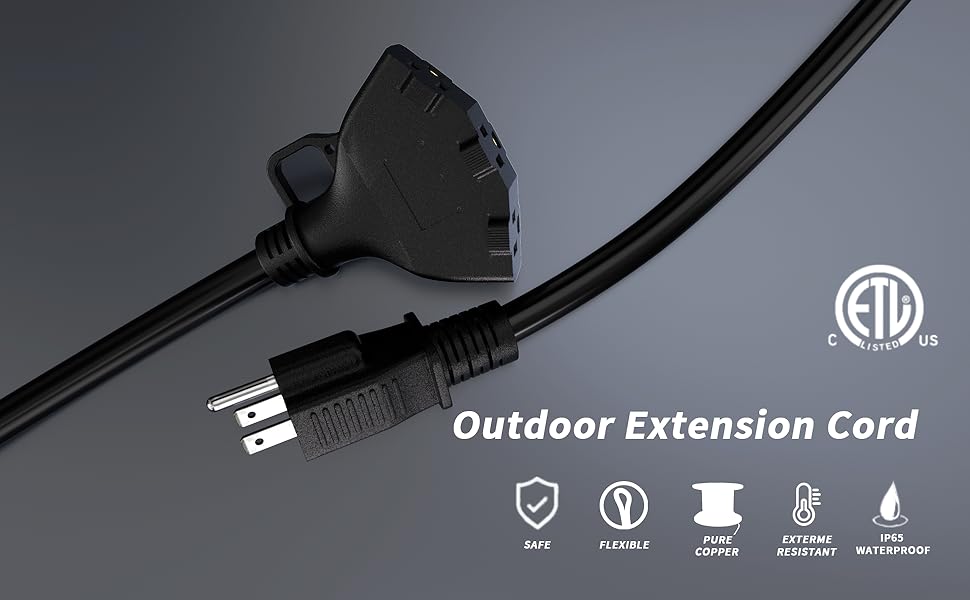 12 gauge extension cord with multiple outlets