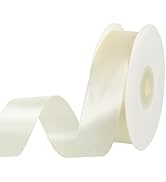 Double Faced Ivory Ribbon 1 Inch 30 Yards Cream Satin Ribbon for Crafts Gift Wrapping Hair Bows W...