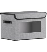 YheenLf Storage Basket, Decorative Linen Closet Organizers Bins, 13 x 9.1 x 7.9 inch Clothes Boxe...