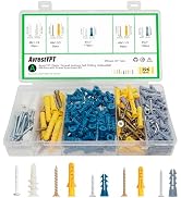 AvrestYPT 396 PCS Drywall Anchors and Screws Assortment Kit - 198 Plastic Wall Anchors, 198 Phili...