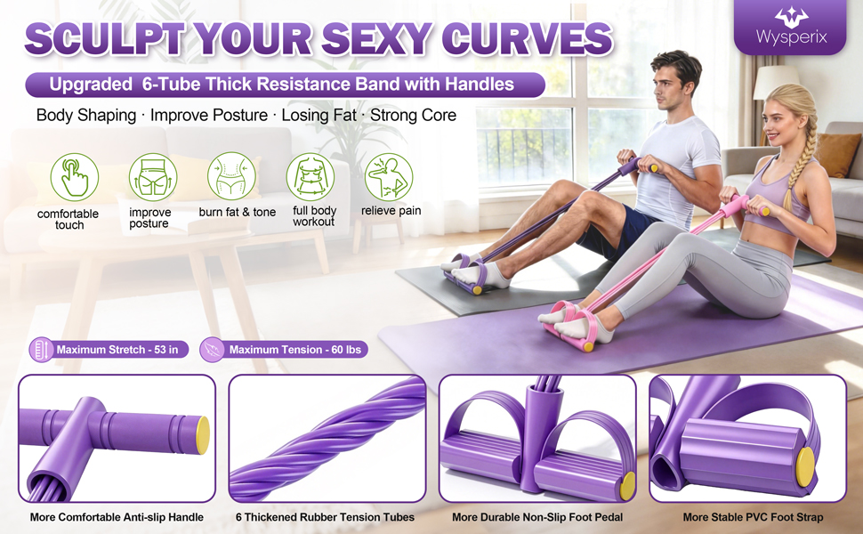 pilates bar kit elastic pull rope fitness ab machine roller belly band yoga leg lifter strap trainer