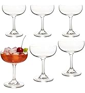7 oz Crystal Coupe Glasses, Set of 6, Champagne Glass Set, Classic Cocktail Glass, Drinking Glass...