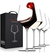 OJA Red Wine Glasses Set of 4-18oz, Crystal White Hand Blown Wine Glass with Long Stem, Ultra-thi...