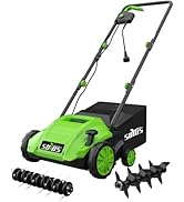 SOYUS Electric Dethatcher and Scarifier with 30L Collection Bag, 13-Inch 12 Amp 2-in-1 Corded Law...